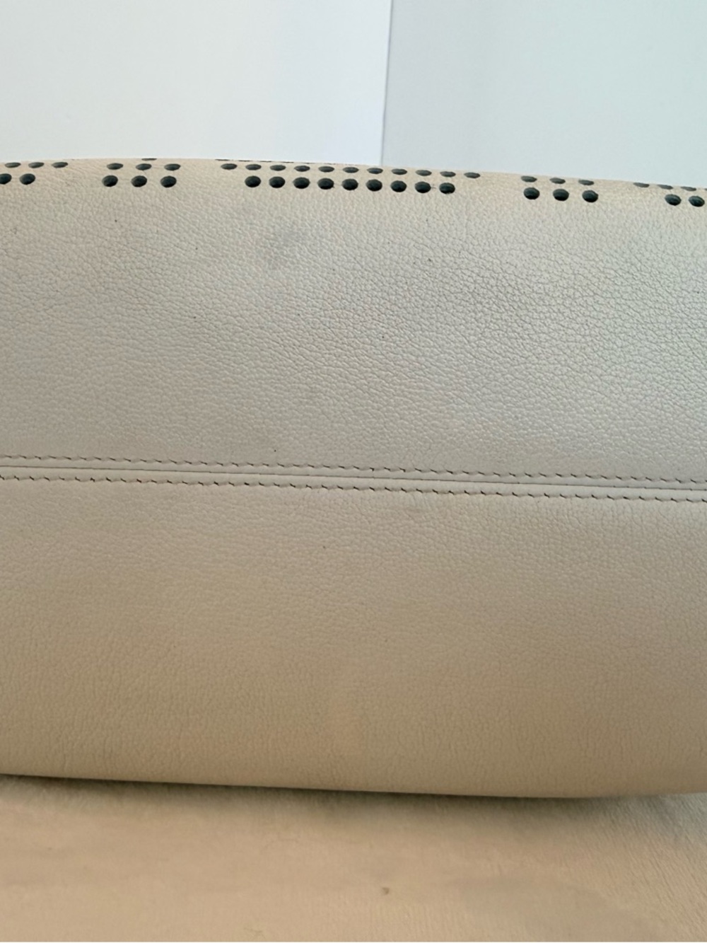 Dior Women’s White Perforated Tote Bag with Blue Interior - Picture 6 of 11